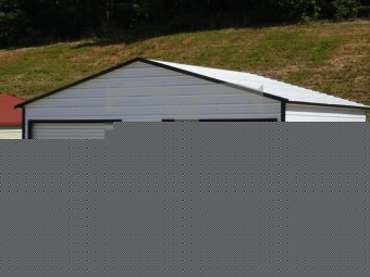 Garage | Boxed Eave Roof | 24W x 21L x 9H |  2-Car Metal Garage